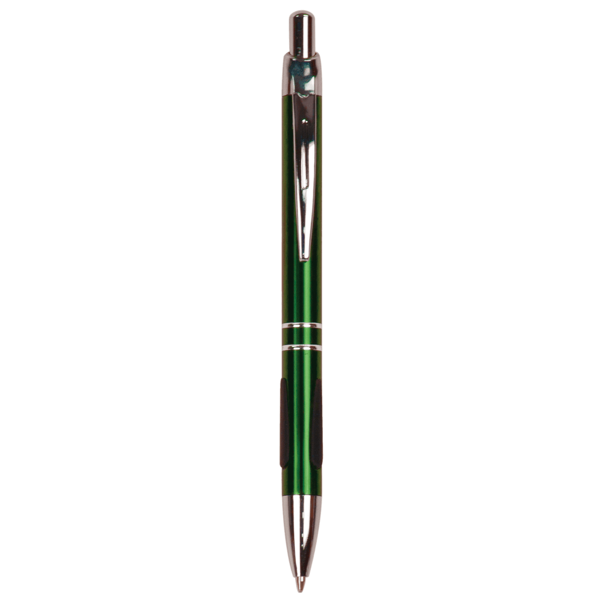 Anodized Aluminum Pen with Gripper — Silver Trim