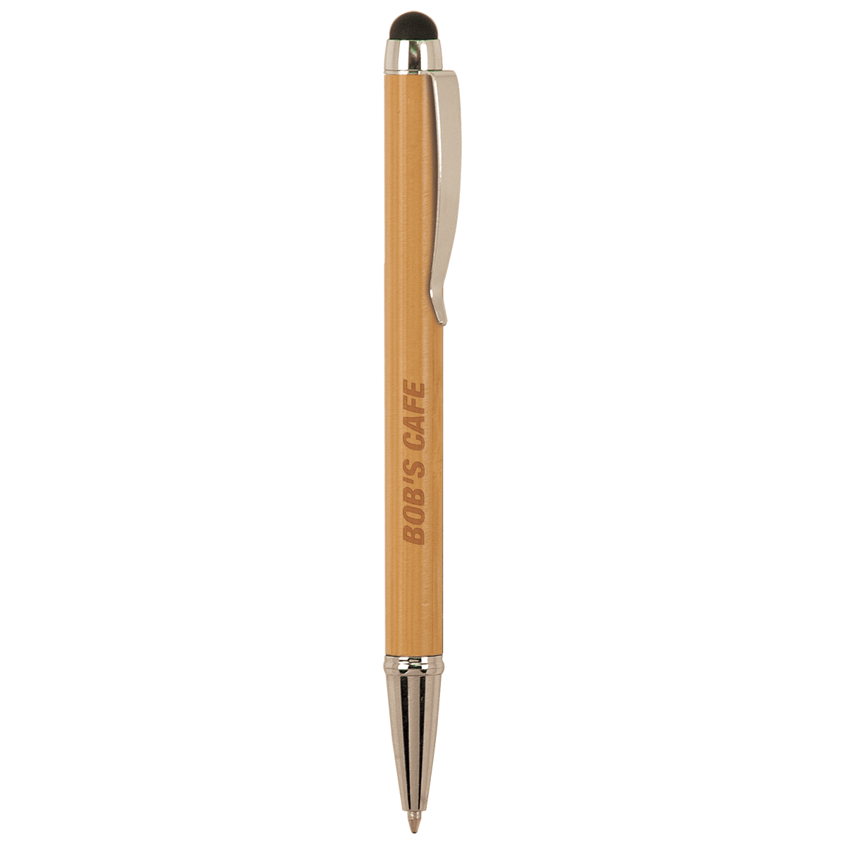 Laserable Stylus Pen — Silver Trim, Color and Bamboo Options