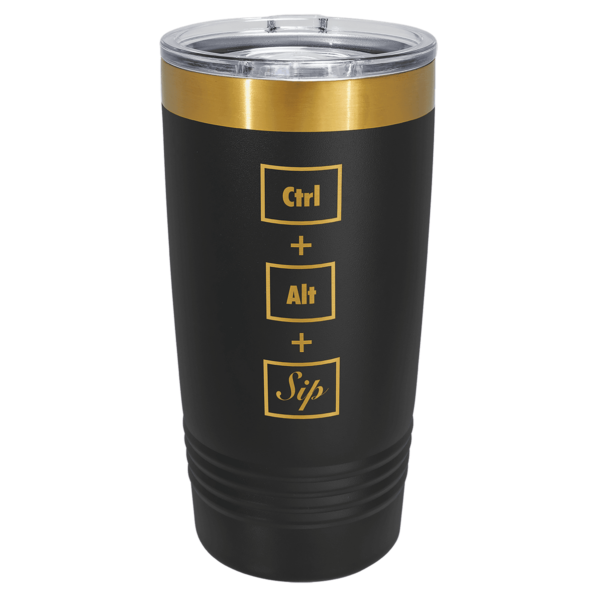 Polar Camel 20 oz. Bright Gold ION-Plated Ringneck Tumbler with Slider Lid