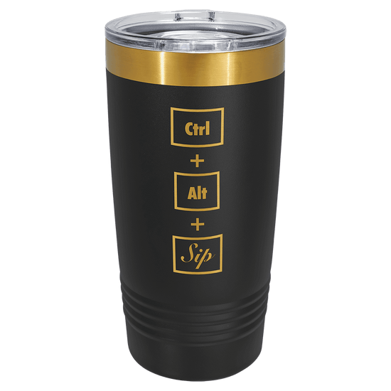 Polar Camel 20 oz. Bright Gold ION-Plated Ringneck Tumbler with Slider Lid