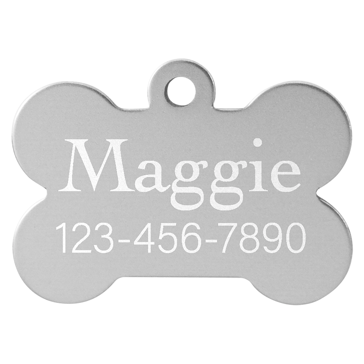1 1/4" x 3/4" Laserable Anodized Aluminum Bone Pet Tag
