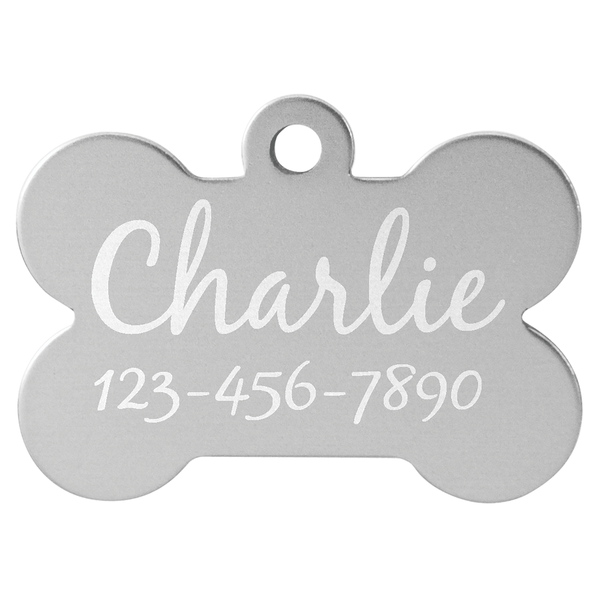 1 1/2" x 1" Laserable Anodized Aluminum Bone Pet Tag