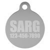 1" Laserable Anodized Aluminum Round Pet Tag with Tab