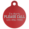1 1/4" Laserable Anodized Aluminum Round Pet Tag with Tab