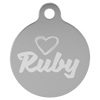1 1/4" Laserable Anodized Aluminum Round Pet Tag with Tab
