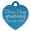 1" x 1" Laserable Anodized Aluminum Heart Pet Tag