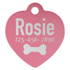1" x 1" Laserable Anodized Aluminum Heart Pet Tag