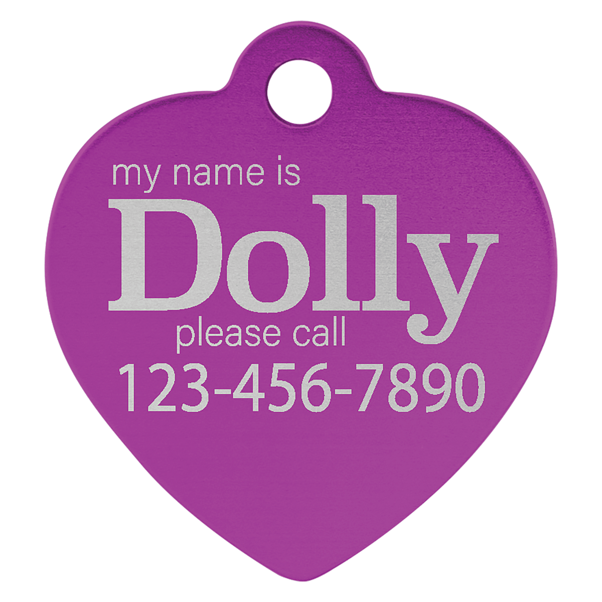 1" x 1" Laserable Anodized Aluminum Heart Pet Tag
