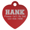 1" x 1" Laserable Anodized Aluminum Heart Pet Tag