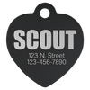 1 1/4" x 1 1/4" Laserable Anodized Aluminum Heart Pet Tag