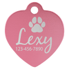 1 1/4" x 1 1/4" Laserable Anodized Aluminum Heart Pet Tag