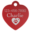 1 1/4" x 1 1/4" Laserable Anodized Aluminum Heart Pet Tag