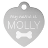 1 1/4" x 1 1/4" Laserable Anodized Aluminum Heart Pet Tag