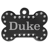 1 1/2" x 1" Laserable Anodized Aluminum Swarovski Bling Bone with Tab