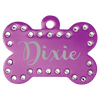 1 1/2" x 1" Laserable Anodized Aluminum Swarovski Bling Bone with Tab