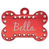 1 1/2" x 1" Laserable Anodized Aluminum Swarovski Bling Bone with Tab