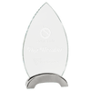 Oval Platinum Glass Award with Arch Metal Base — Size