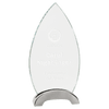 Oval Platinum Glass Award with Arch Metal Base — Size