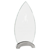 Oval Platinum Glass Award with Arch Metal Base — Size