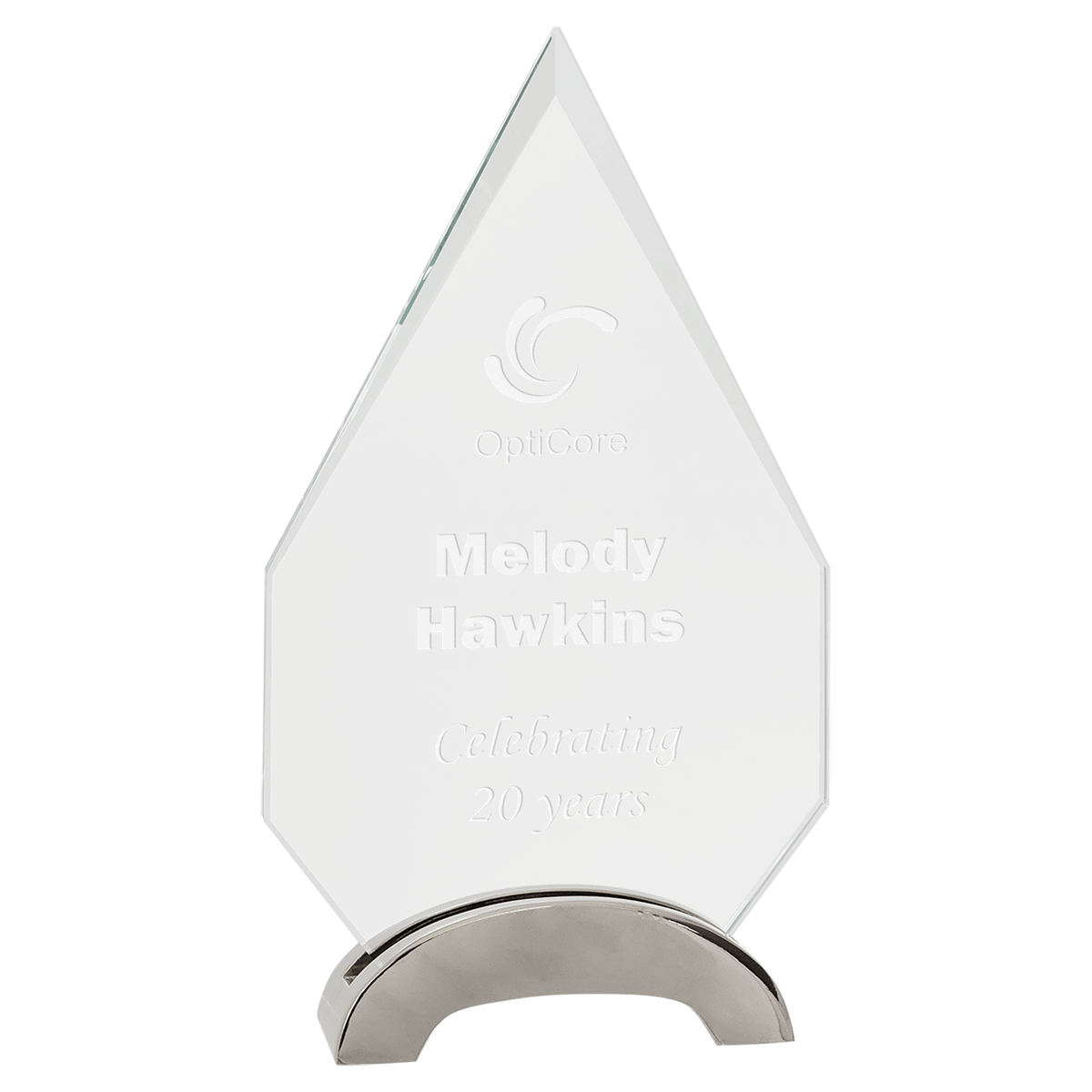 Diamond Platinum Glass Award — 8 1/2"