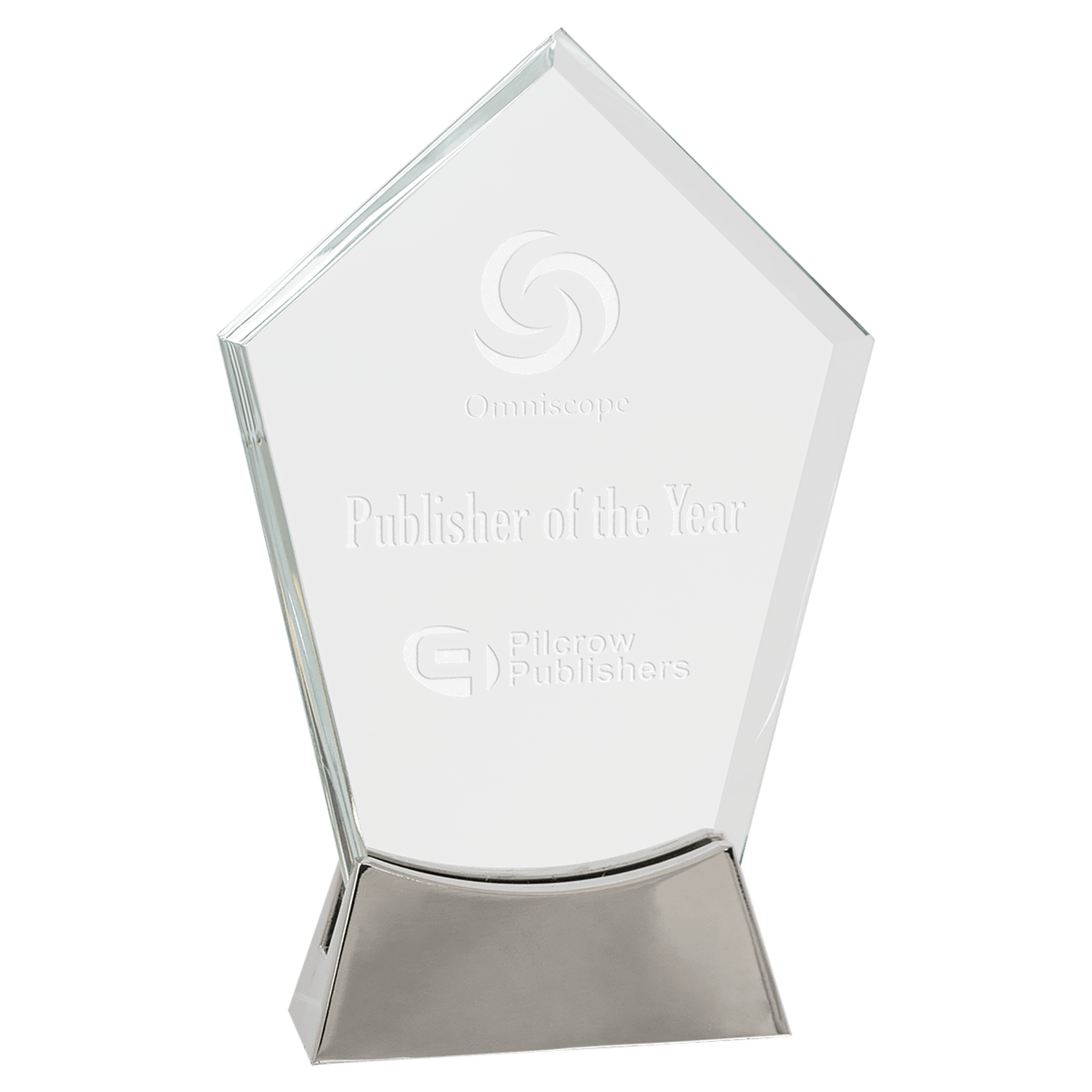 Platinum Glass Award with Full Metal Base — Shape and Size