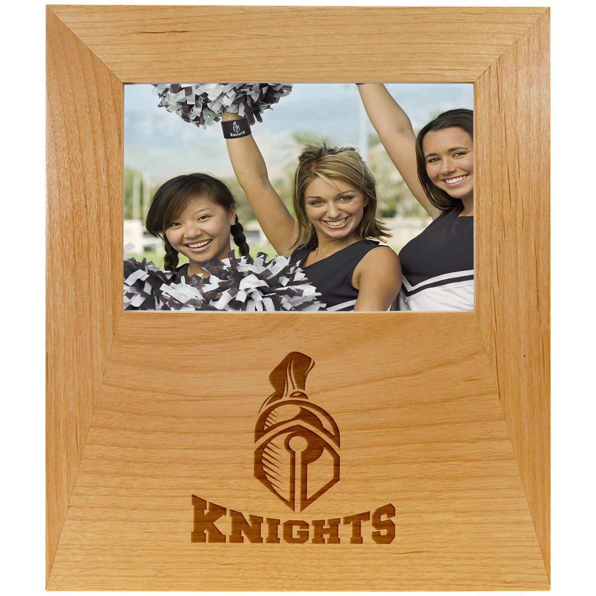 Red alder frame with engraving panel for a 4 × 6 inch photo