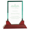 Prestige Jade Glass Award with Rosewood Base — Shape and Size