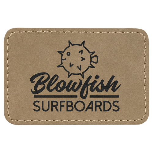 3" x 2" Rectangle Laserable Leatherette Patch with Adhesive