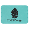3" x 2" Rectangle Laserable Leatherette Patch with Adhesive