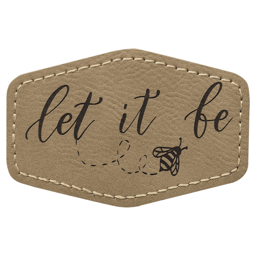 3" x 2" Hex Laserable Leatherette Patch with Adhesive