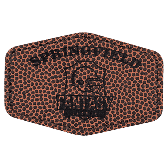 3" x 2" Hex Laserable Leatherette Patch with Adhesive
