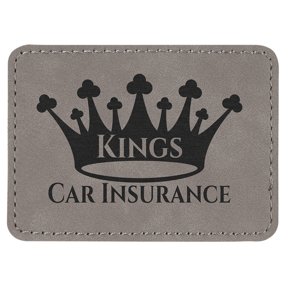 Gray 3 1/2" x 2 1/2" Laserable Leatherette Rectangle Patch with Kota Pro Adhesive