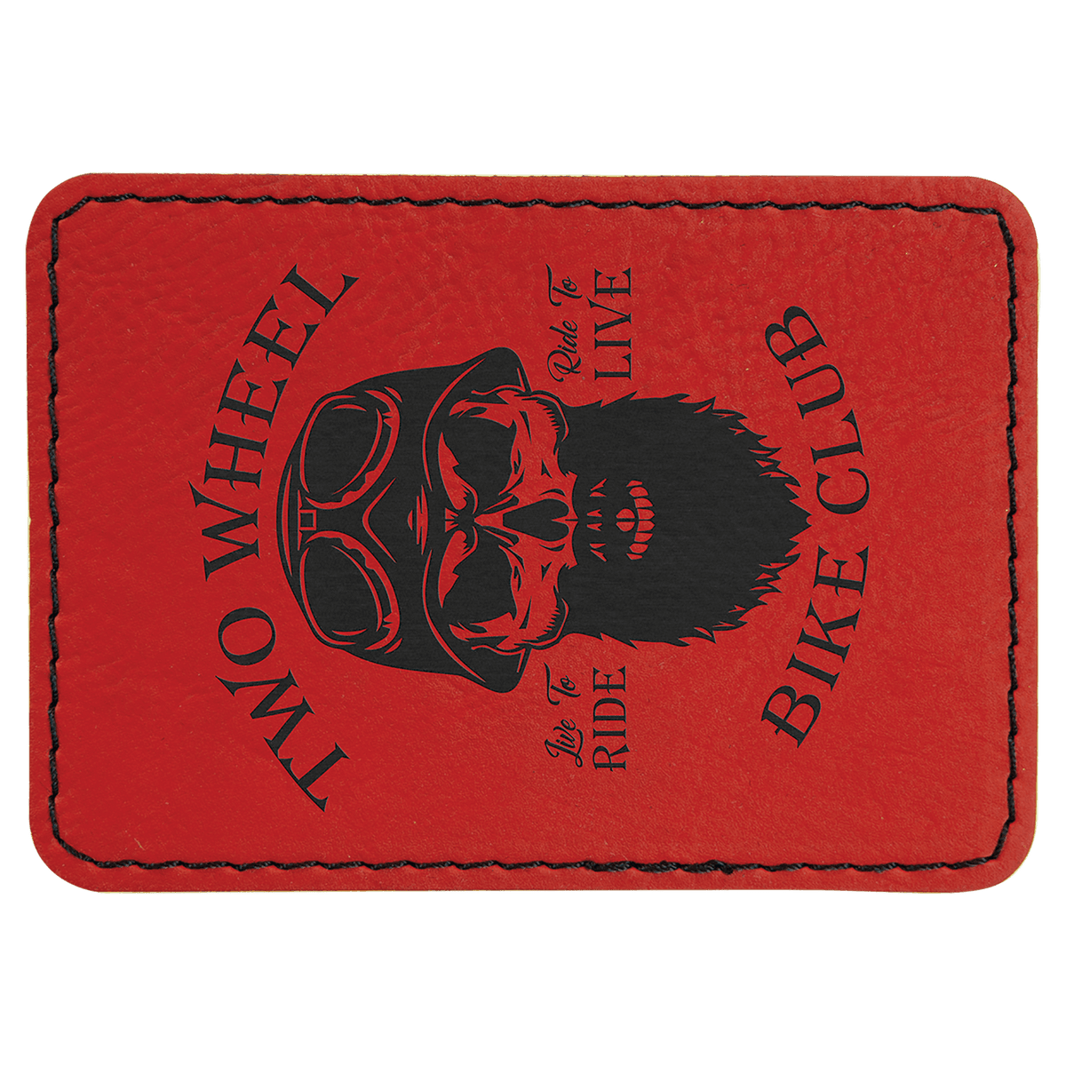 Red 3 1/2" x 2 1/2" Laserable Leatherette Rectangle Patch with Kota Pro Adhesive