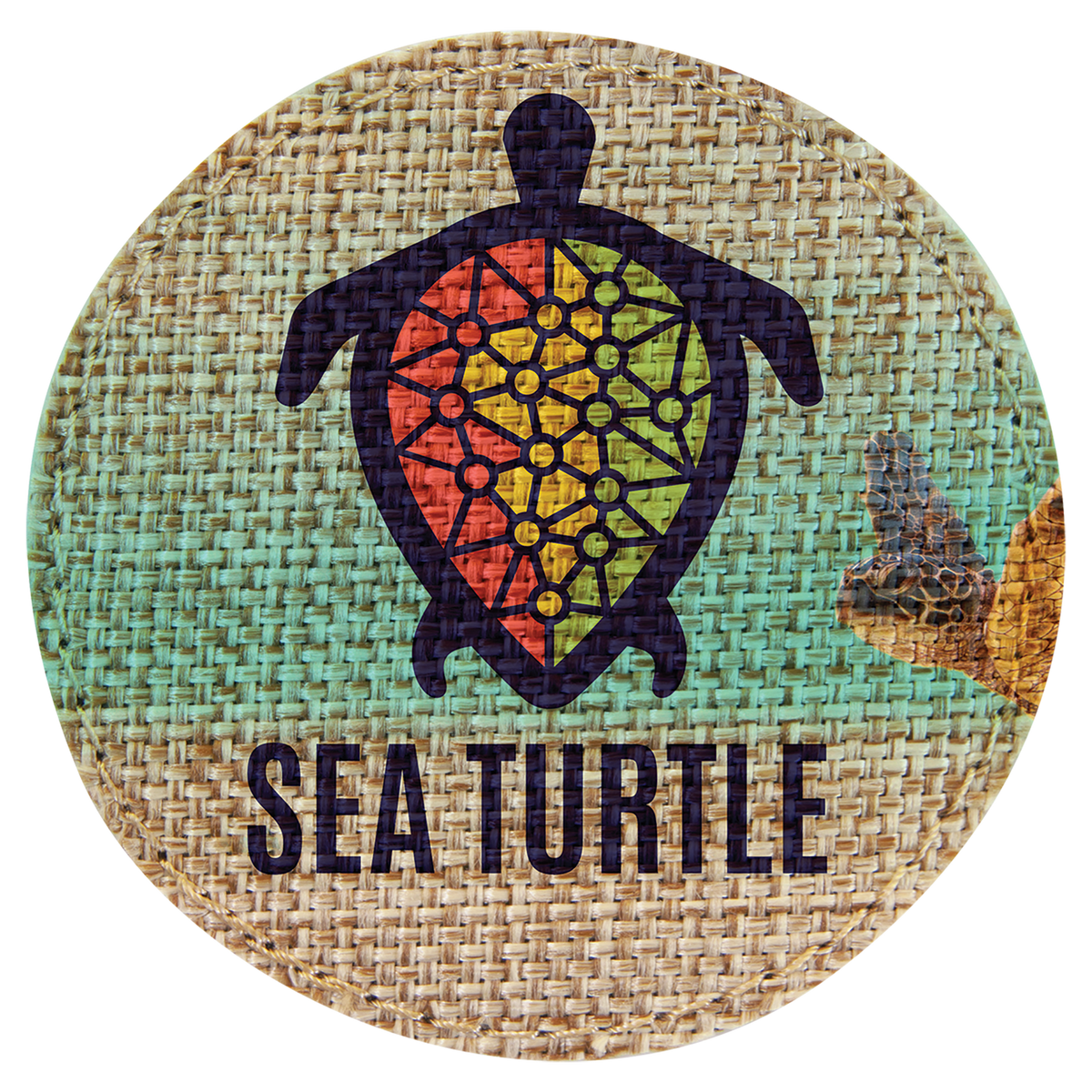 3" Round Burlap Sublimatable Patch with Adhesive