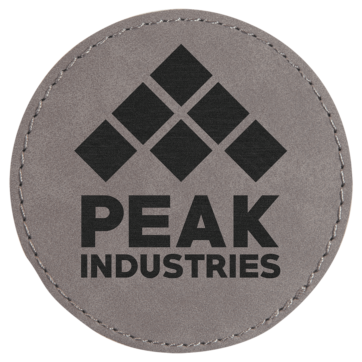 Gray 3" Laserable Leatherette Round Patch with Adhesive