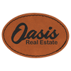 3" x 2" Laserable Leatherette Oval Patch with Kota Pro Adhesive