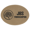 3 1/2" x 2 1/2" Laserable Leatherette Oval Patch with Kota Pro Adhesive