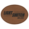 3 1/2" x 2 1/2" Laserable Leatherette Oval Patch with Kota Pro Adhesive