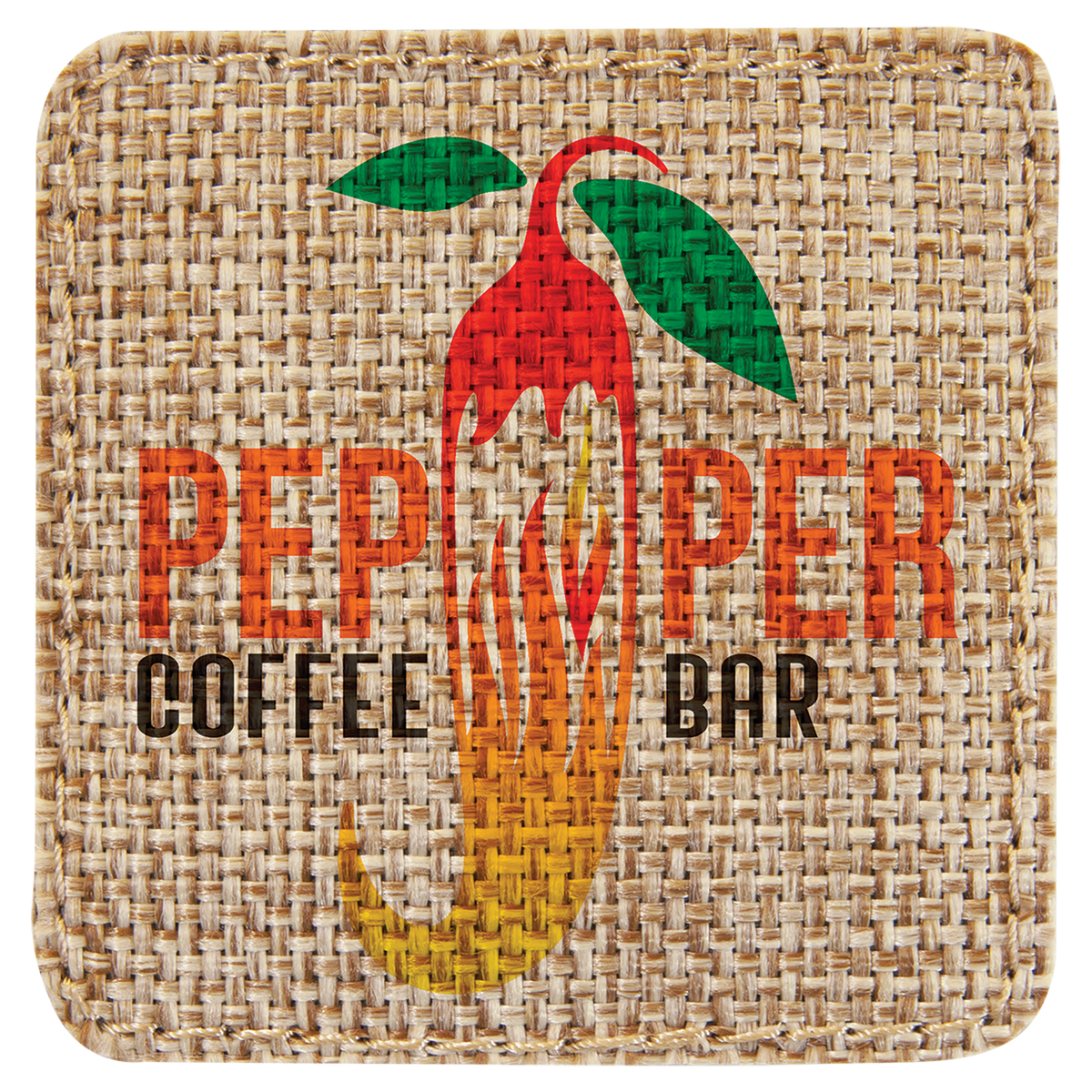 2 1/2" x 2 1/2" Burlap Square Sublimatable Patch with Adhesive