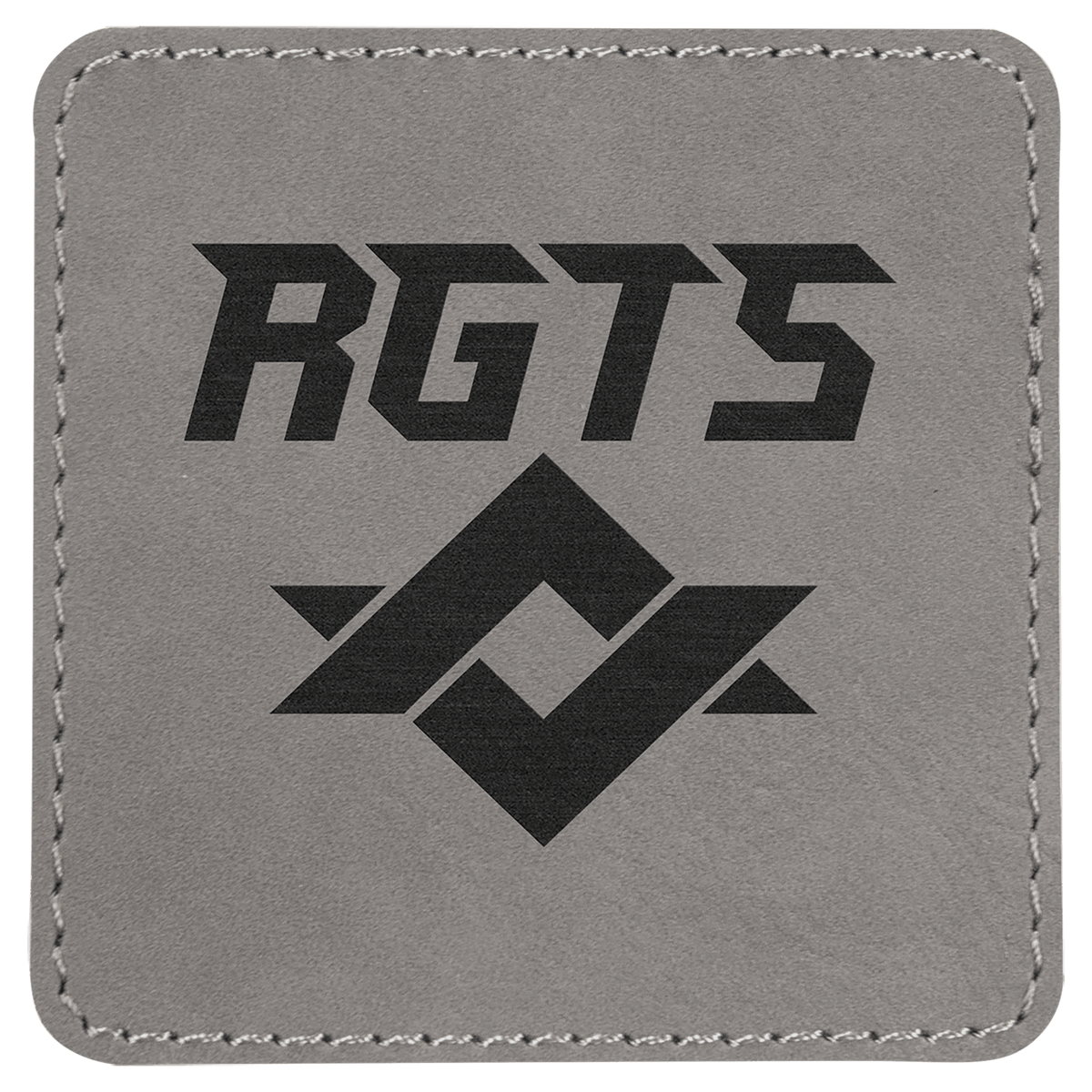 Gray 3" x 3" Laserable Leatherette Square Patch with Kota Pro Adhesive