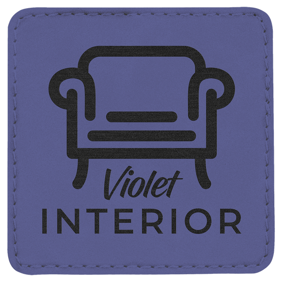 3" x 3" Laserable Leatherette Square Patch with Kota Pro Adhesive