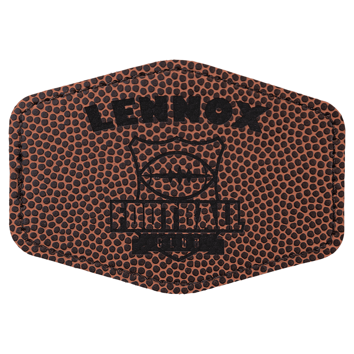 3 1/2" x 2 1/2" Laserable Leatherette Hex Patch with Kota Pro Adhesive