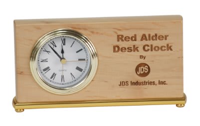 7 1/2" x 4" Horizontal Desk Clock — Red Alder