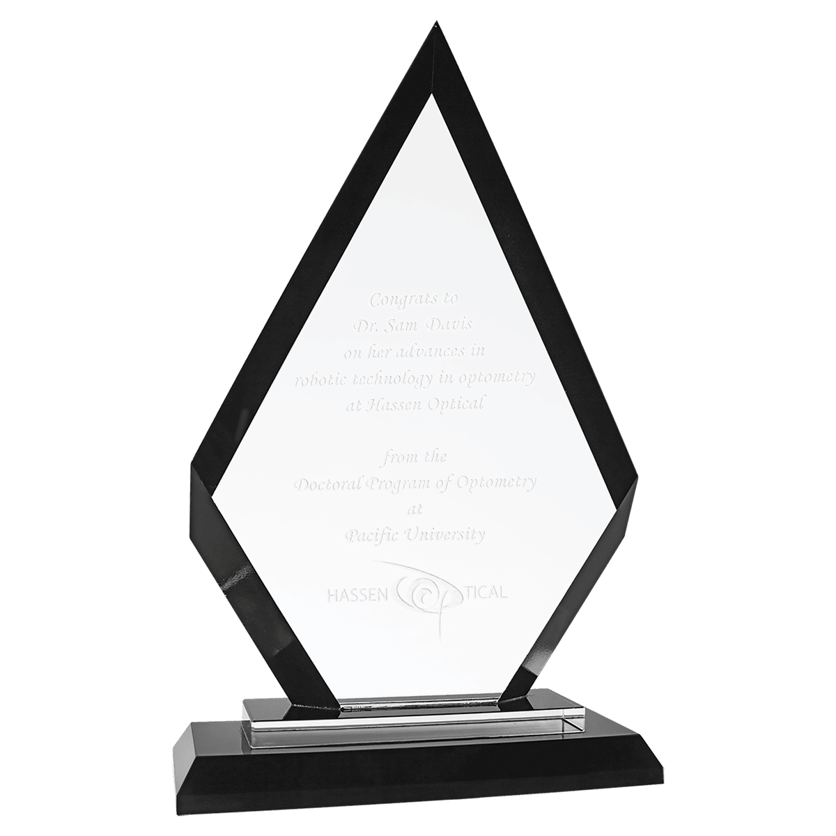 Diamond Regal Glass Award — 9"