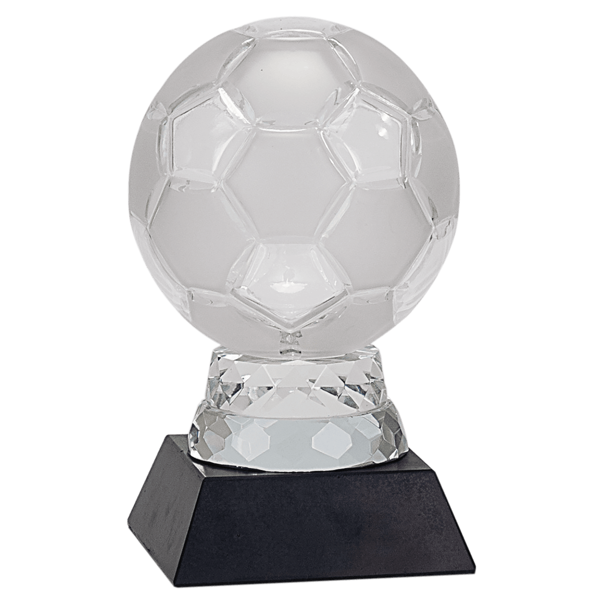 Glass Sport Ball Award with Marble Base — Sport and Size