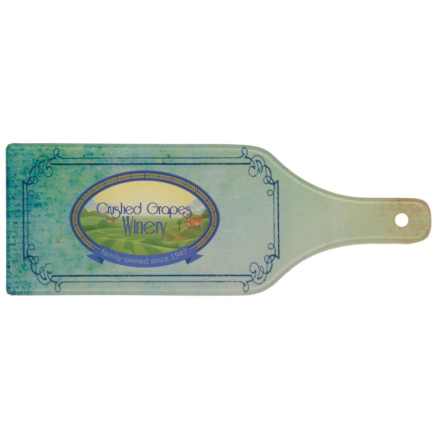 12 1/2" x 4 1/2" Wine Bottle Shaped Glass Sublimatable Cutting Board