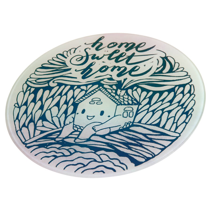 11 7/8" Round Glass Sublimatable Cutting Board