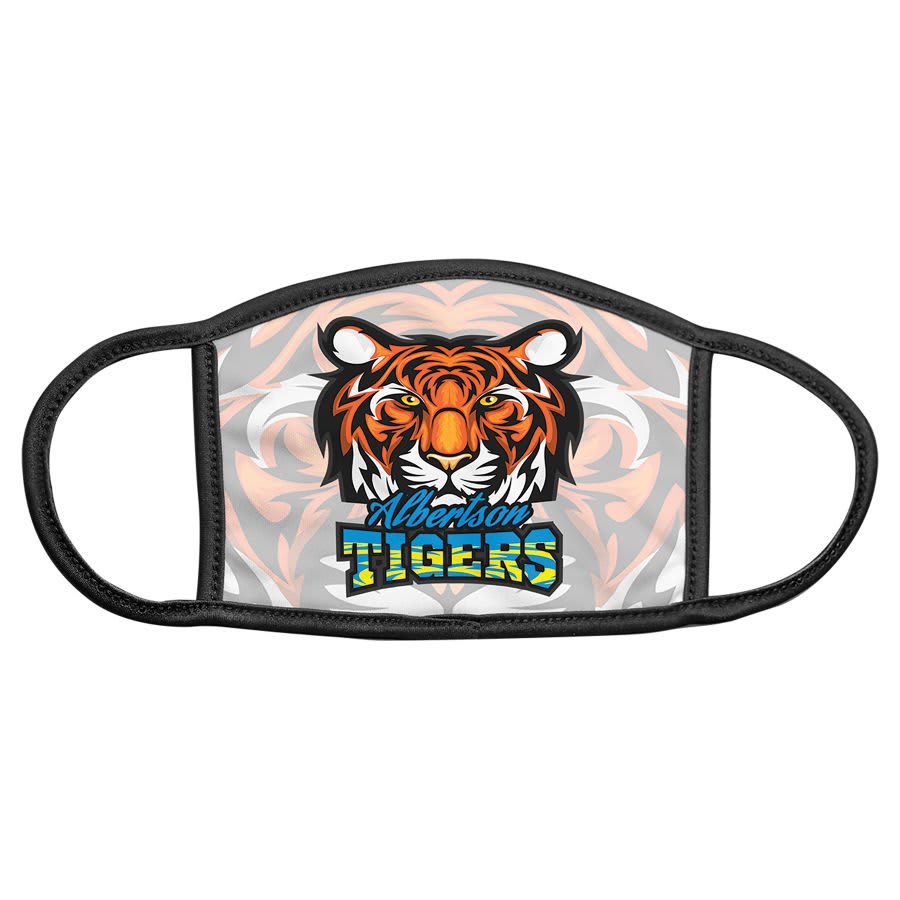 6" x 5" Medium Sublimatable Face Mask with Trim & Ear Loops