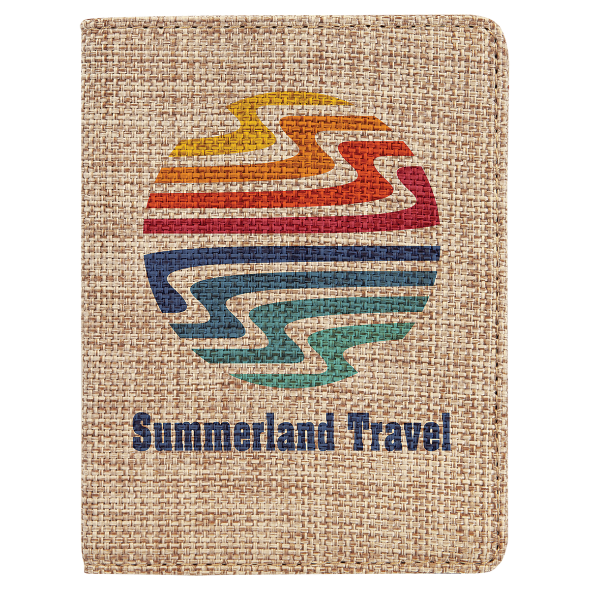 4 1/4" x 5 1/2" Sublimatable Burlap Passport Holder