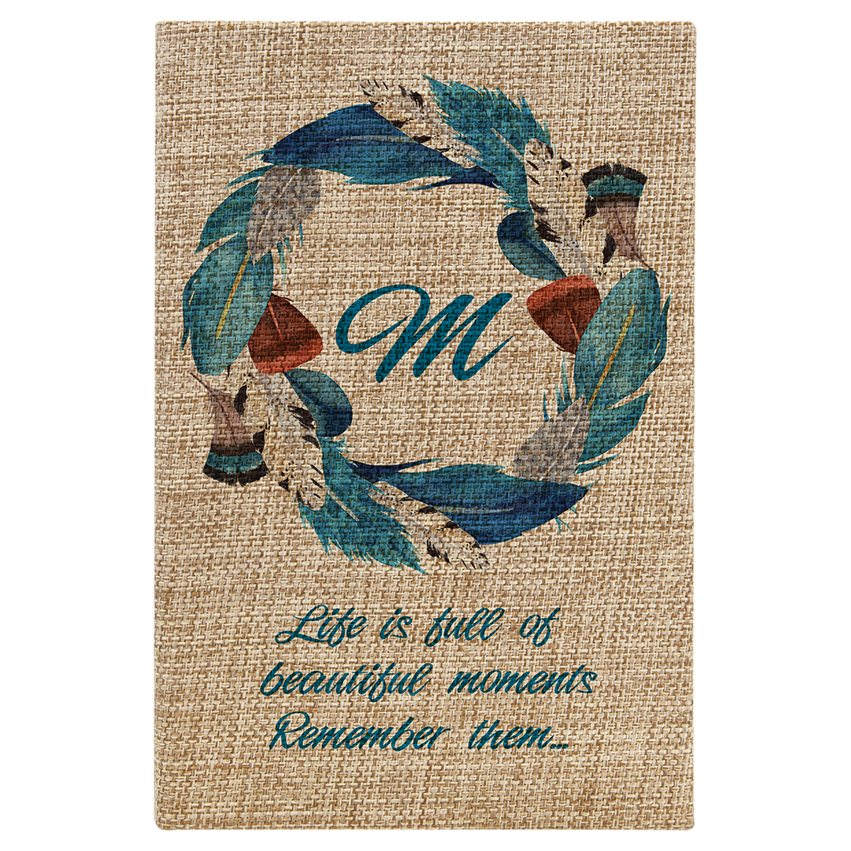 5 1/4" x 8 1/4" Sublimatable Burlap Journal with Lined Notepad